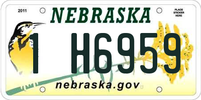 NE license plate 1H6959