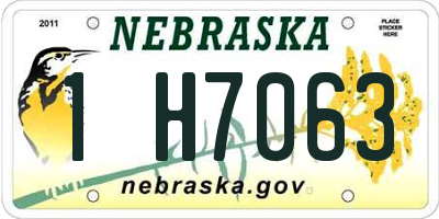NE license plate 1H7063