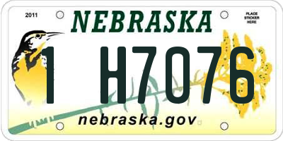 NE license plate 1H7076