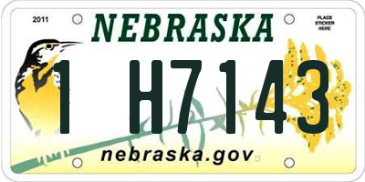 NE license plate 1H7143
