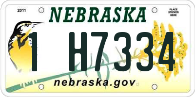 NE license plate 1H7334