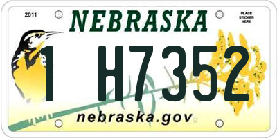 NE license plate 1H7352