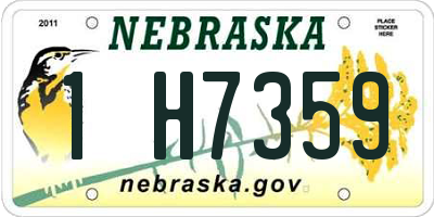 NE license plate 1H7359