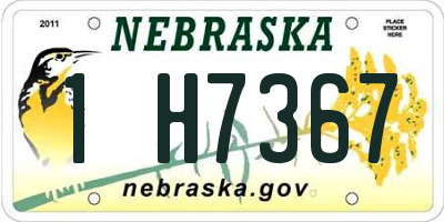 NE license plate 1H7367