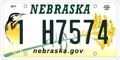 NE license plate 1H7574