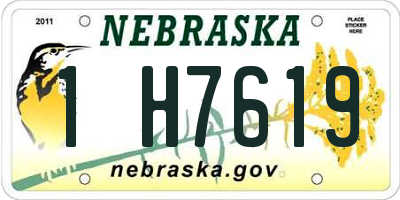 NE license plate 1H7619