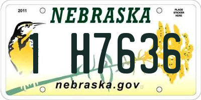 NE license plate 1H7636