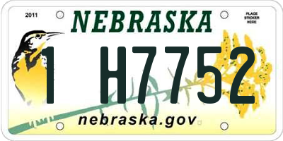 NE license plate 1H7752