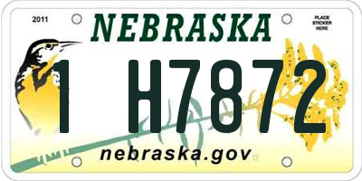 NE license plate 1H7872