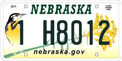 NE license plate 1H8012