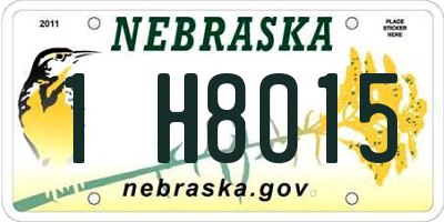 NE license plate 1H8015