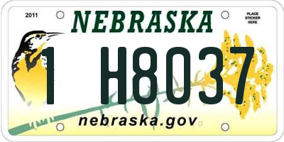NE license plate 1H8037