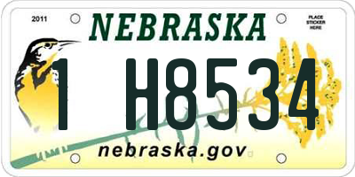 NE license plate 1H8534