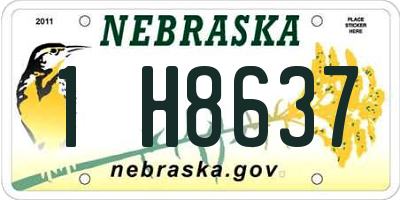NE license plate 1H8637