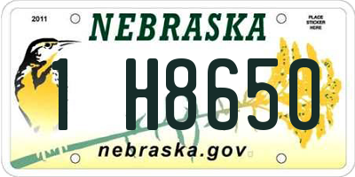 NE license plate 1H8650