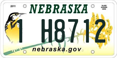 NE license plate 1H8712