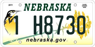 NE license plate 1H8730