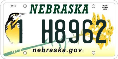 NE license plate 1H8962