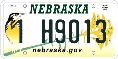 NE license plate 1H9013