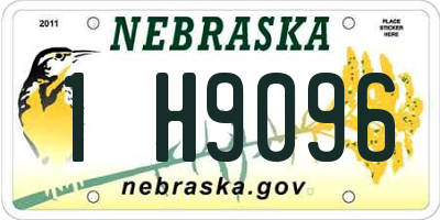 NE license plate 1H9096