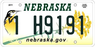 NE license plate 1H9191