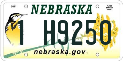 NE license plate 1H9250