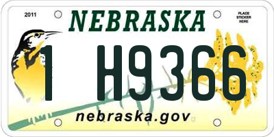 NE license plate 1H9366