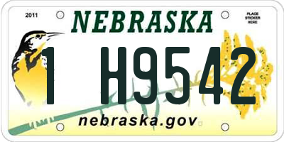 NE license plate 1H9542