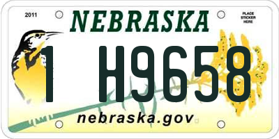 NE license plate 1H9658
