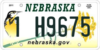 NE license plate 1H9675