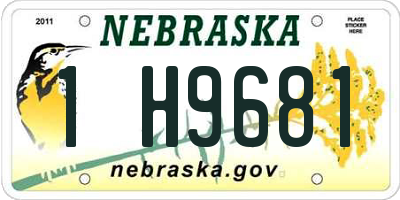 NE license plate 1H9681