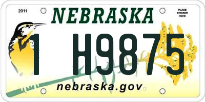 NE license plate 1H9875