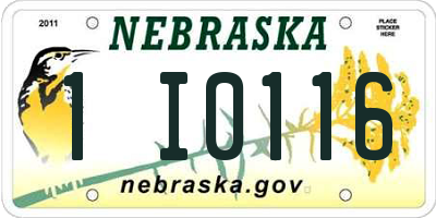 NE license plate 1I0116
