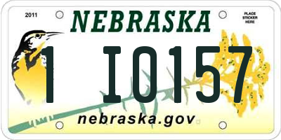 NE license plate 1I0157