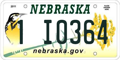 NE license plate 1I0364