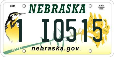 NE license plate 1I0515