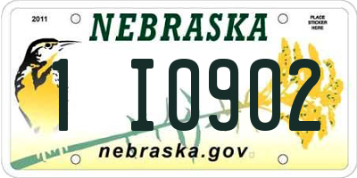 NE license plate 1I0902