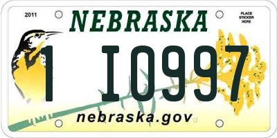 NE license plate 1I0997