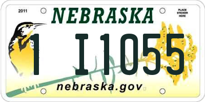 NE license plate 1I1055