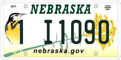 NE license plate 1I1090