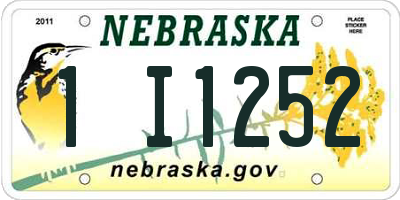 NE license plate 1I1252