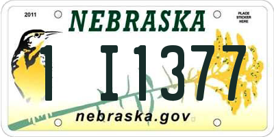 NE license plate 1I1377
