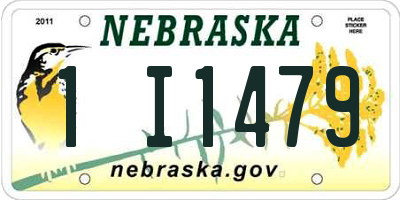 NE license plate 1I1479