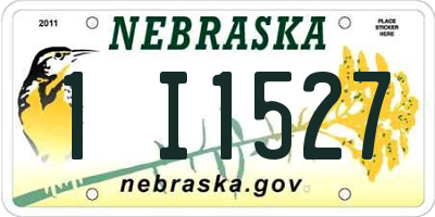 NE license plate 1I1527