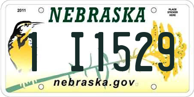 NE license plate 1I1529