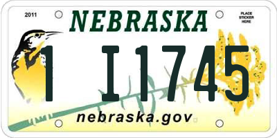 NE license plate 1I1745