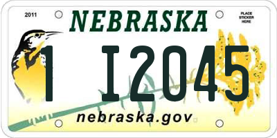 NE license plate 1I2045
