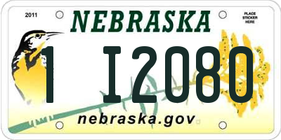 NE license plate 1I2080