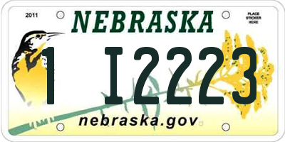 NE license plate 1I2223