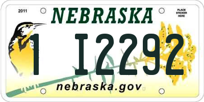 NE license plate 1I2292